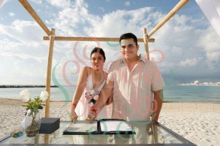 Boda civil intima en cancun